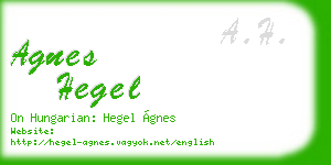 agnes hegel business card